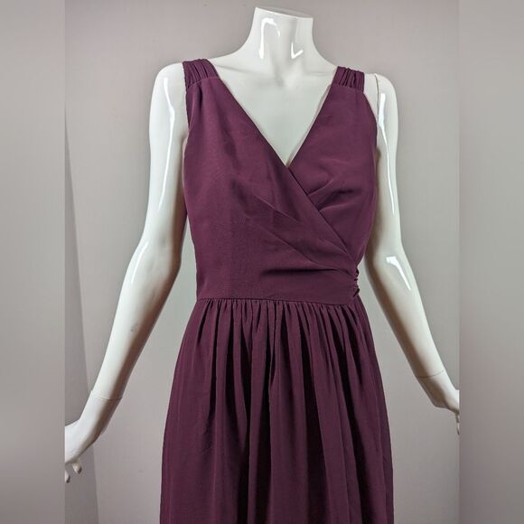 Bill Levkoff Plum Wrap Maxi Dress Size 4 Purple Bridesmaid Wedding Guest Formal - Picture 4 of 12
